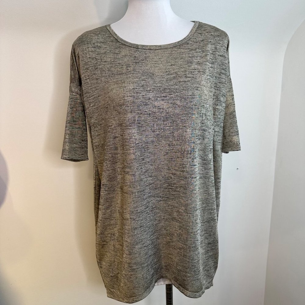 Lularoe Brown‎ Shimmer Hi Low Oversized Top XS